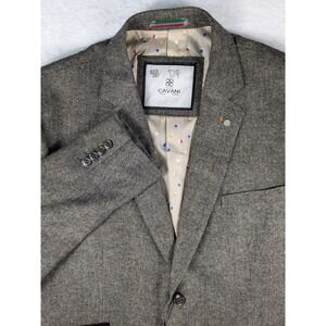 NWT $233 House of‎ Cavani Martez Brown Herringbone Blazer - Size 48 - Wool Blend